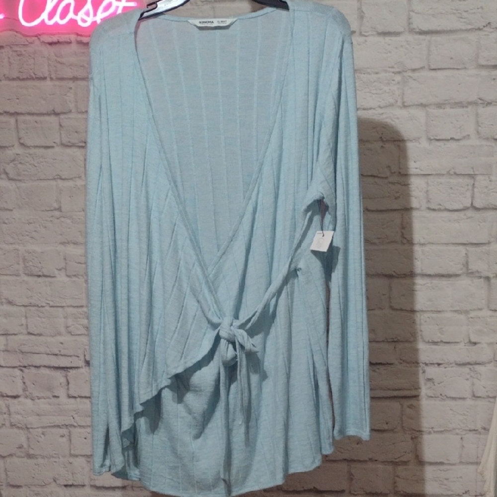 Sonoma Maternity Light Blue Wrap Cardigan